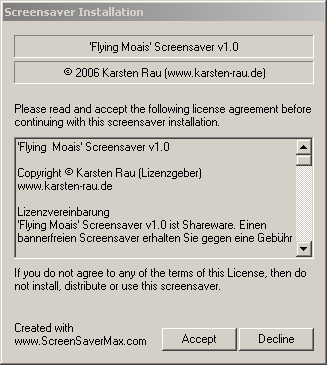 Moai 3D Screensaver Installer